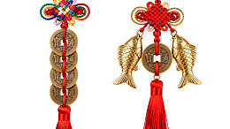 中式吉祥挂饰鱼钱结图片