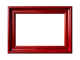 红色木质画框空置展示