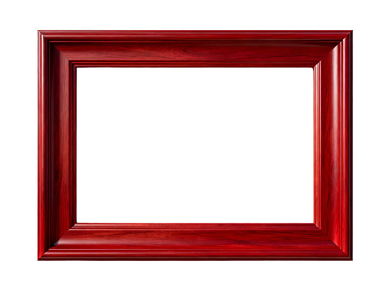 红色木质画框空置展示