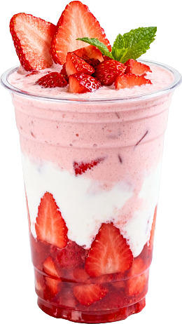 草莓奶昔杯装甜品图片