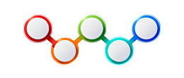 彩色圆形节点连接图图片
