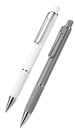 白色与灰色金属质感圆珠笔