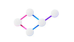 白色背景上的彩色节点连接图