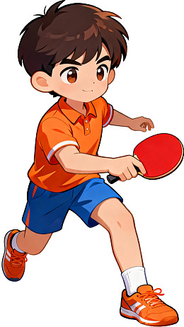 卡通男孩打乒乓球图片