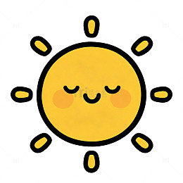 可爱卡通太阳图案简笔画