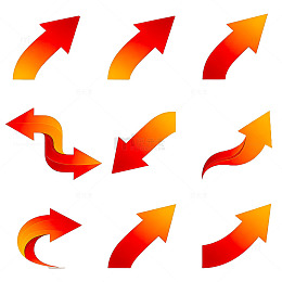 火焰风格箭头矢量图标素材