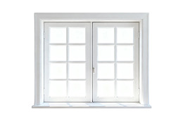 白色窗框双开窗户图片