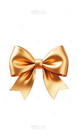 金色丝带蝴蝶结装饰图案