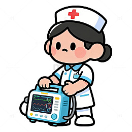 卡通护士医疗仪器插画