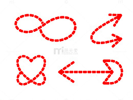 红色箭头点阵图形元素设计素材