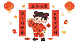 新春佳节卡通插画