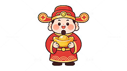 卡通财神爷喜庆形象设计