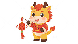 卡通牛新年喜庆插画