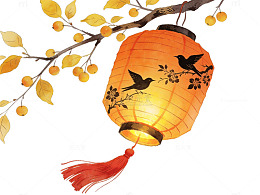 中秋灯笼挂枝头