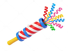 彩色派对彩带筒