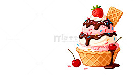 卡通冰淇淋插画