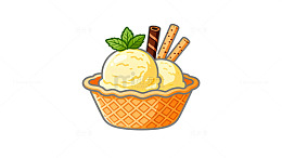 卡通冰淇淋插画