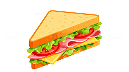 卡通三明治插画