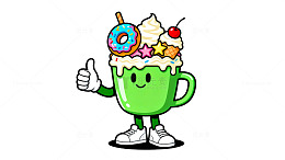 卡通奶茶杯插画