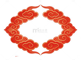 红色祥云边框设计