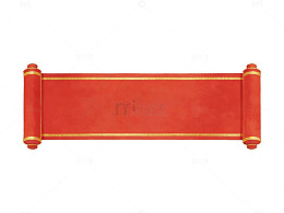 红色卷轴云纹边框