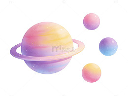 梦幻星球宇宙插画