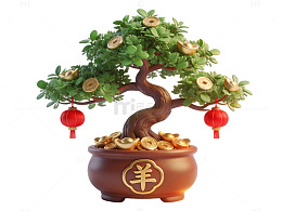 招财盆景金元宝