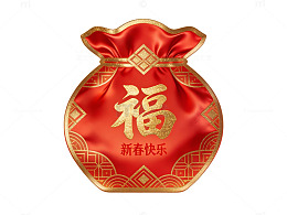 红色福袋新春背景