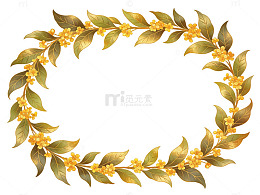 金色桂花边框图案