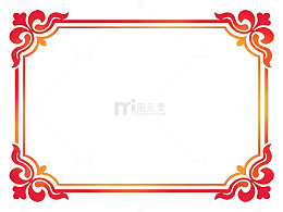 红橙渐变古典边框
