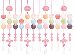 粉色灯笼串挂饰