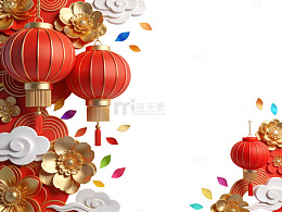 红金灯笼中国风背景