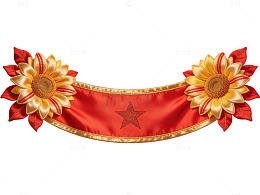 红金配色花卉边框