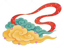 祥云彩带卡通图案
