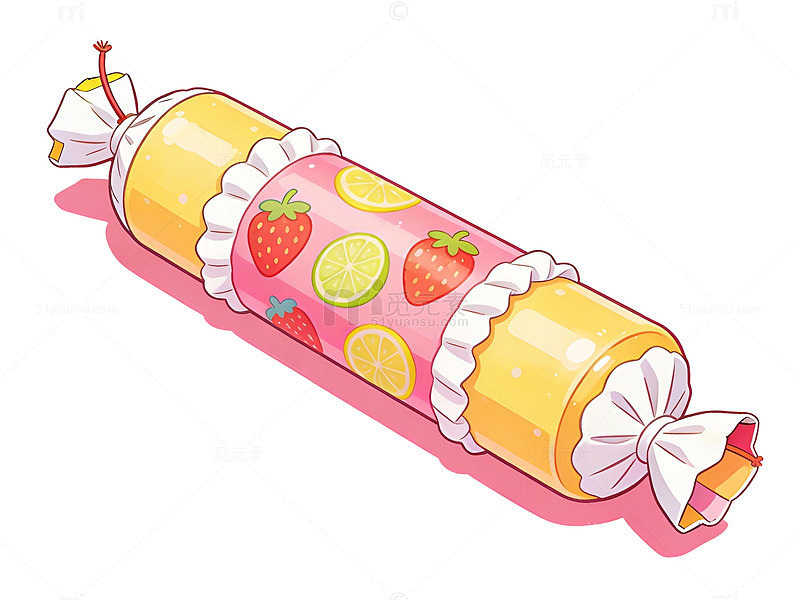 草莓柠檬糖果插画