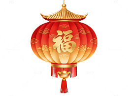 红金灯笼烟花背景