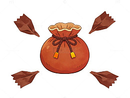 卡通布袋与落叶