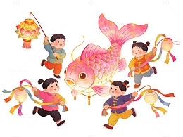 卡通儿童闹元宵