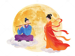 中秋嫦娥玉兔图