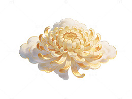 金色菊花云朵