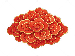 红色祥云图案