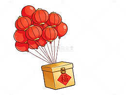 红灯笼福袋卡通图