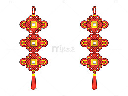 红色中国结挂饰