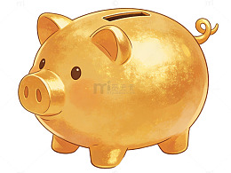 金色卡通存钱罐