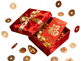 红色礼盒福字红包