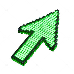 像素箭头3D模型绿色科技感