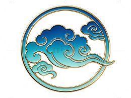 蓝金祥云图案