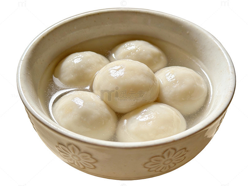 花形碗装汤圆