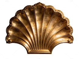 金色贝壳纹装饰盘