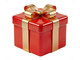 红色礼盒金色蝴蝶结